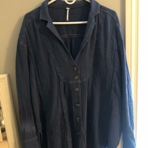 free people oversized button down